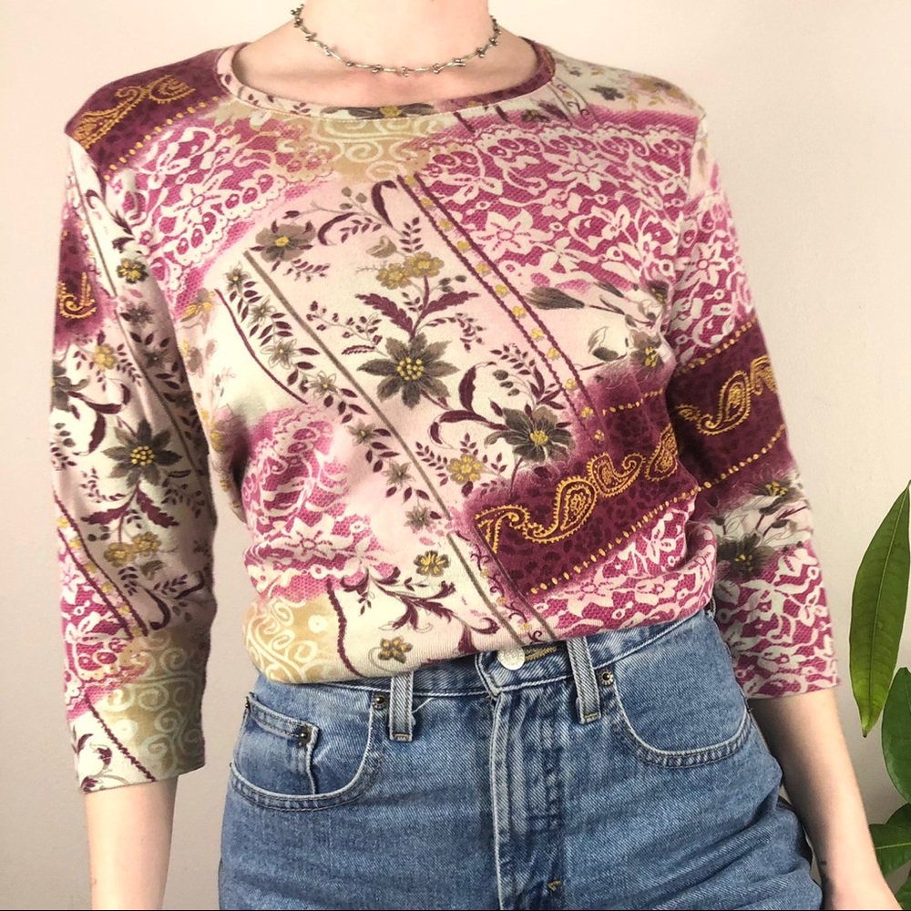 Floral Paisley Y2K Top